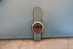 HERMES／エルメス ドゴンGM トリヨンクレマンス ブルージーン □J刻印 財布 700050245