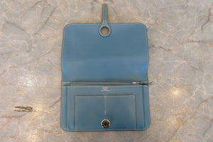 HERMES／エルメス ドゴンGM トリヨンクレマンス ブルージーン □J刻印 財布 700050245