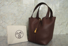 Load image into Gallery viewer, HERMES PICOTIN LOCK MM Clemence leather Rouge sellier Y Engraving Hand bag 600120032
