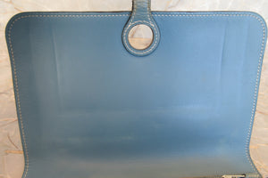 HERMES／エルメス ドゴンGM トリヨンクレマンス ブルージーン □J刻印 財布 700050245