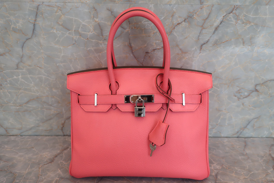 HERMES BIRKIN 30 Togo leather Rose lipstick □O Engraving Hand bag 600080043