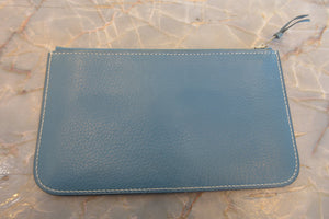 HERMES／エルメス ドゴンGM トリヨンクレマンス ブルージーン □J刻印 財布 700050245