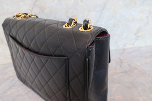 CHANEL Medium Matelasse single flap chain shoulder bag Lambskin Black/Gold hadware Shoulder bag 700100072