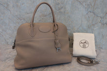 将图片加载到图库查看器，HERMES BOLIDE 35 Clemence leather Gris tourterelle T刻印 Shoulder bag 800020214
