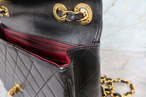 CHANEL Medium Matelasse single flap chain shoulder bag Lambskin Black/Gold hadware Shoulder bag 700100072