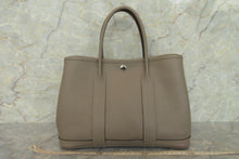 Load image into Gallery viewer, HERMES GARDEN PARTY TPM Country leather Gris asphalt A Engraving Tote bag 600110144
