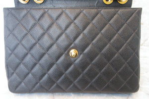 CHANEL Medium Matelasse single flap chain shoulder bag Caviar skin Black/Gold hadware Shoulder bag 700090070