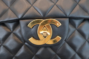 CHANEL/シャネル デカマトラッセシングルフラップチェーンショルダーバッグ ラムスキン ブラック/ゴールド金具 ショルダーバッグ 600060188