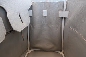 HERMES／エルメス バーキンクラブ30 トリヨンクレマンス/リザード ホワイト/パールグレー/サンギーヌ □O刻印 ハンドバッグ 700030205