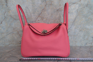 HERMES LINDY 26 Evercolor leather Rose azalee A Engraving Shoulder bag 700070292