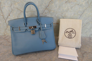 HERMES BIRKIN 25 Epsom leather Blue jean □M刻印 Hand bag 700060229