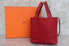 将图片加载到图库查看器，HERMES PICOTIN MM Clemence leather Rouge garance □L刻印 Hand bag 600080044
