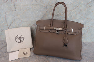 HERMES／エルメス バーキン35 トリヨンクレマンス エトゥープ □M刻印 ハンドバッグ 700060291