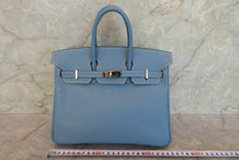 将图片加载到图库查看器，HERMES BIRKIN 25 Epsom leather Blue jean □M刻印 Hand bag 700060229
