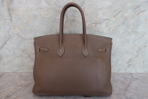 HERMES／エルメス バーキン35 トリヨンクレマンス エトゥープ □M刻印 ハンドバッグ 700060291