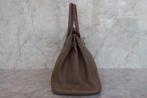 HERMES／エルメス バーキン35 トリヨンクレマンス エトゥープ □M刻印 ハンドバッグ 700060291