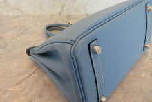将图片加载到图库查看器，HERMES BIRKIN 25 Epsom leather Blue jean □M刻印 Hand bag 700060229
