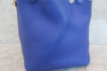将图片加载到图库查看器，HERMES PICOTIN LOCK MM Clemence leather Blue electric C刻印 Hand bag 600050079
