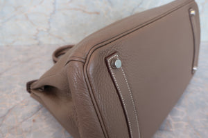 HERMES／エルメス バーキン35 トリヨンクレマンス エトゥープ □M刻印 ハンドバッグ 700060291