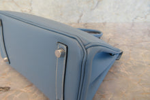 将图片加载到图库查看器，HERMES BIRKIN 25 Epsom leather Blue jean □M刻印 Hand bag 700060229
