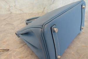 HERMES BIRKIN 25 Epsom leather Blue jean □M刻印 Hand bag 700060229