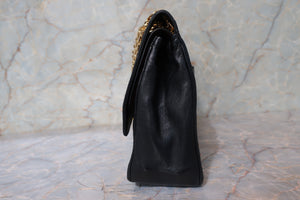 CHANEL Matelasse double flap chain shoulder bag Lambskin Black/Gold hadware Shoulder bag 700100073