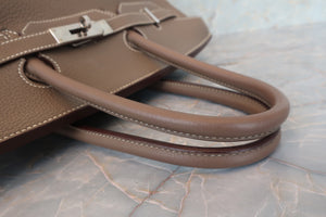 HERMES／エルメス バーキン35 トリヨンクレマンス エトゥープ □M刻印 ハンドバッグ 700060291