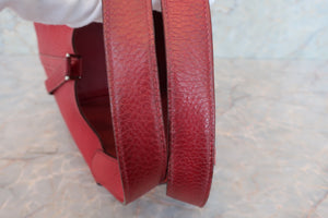 HERMES PICOTIN MM Clemence leather Rouge garance □L刻印 Hand bag 600080044