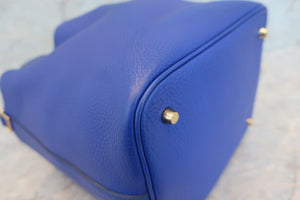 HERMES PICOTIN LOCK MM Clemence leather Blue electric C刻印 Hand bag 600050079