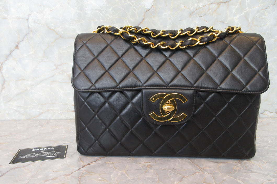 CHANEL Medium Matelasse single flap chain shoulder bag Lambskin Black/Gold hadware Shoulder bag 700090125