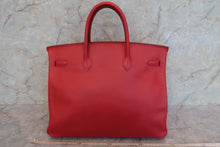 将图片加载到图库查看器，HERMES BIRKIN 40 Ardennes leather Rouge vif □C刻印 Hand bag 600110159
