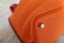 将图片加载到图库查看器，HERMES PICOTIN LOCK TOUCH PM Clemence leather/Swift leather Orange/Rouge Grenet X刻印 Hand bag 600100116
