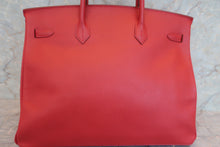 将图片加载到图库查看器，HERMES BIRKIN 40 Ardennes leather Rouge vif □C刻印 Hand bag 600110159
