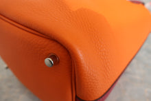 将图片加载到图库查看器，HERMES PICOTIN LOCK TOUCH PM Clemence leather/Swift leather Orange/Rouge Grenet X刻印 Hand bag 600100116
