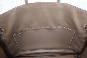 HERMES／エルメス バーキン35 トリヨンクレマンス エトゥープ □M刻印 ハンドバッグ 700060291