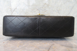 CHANEL Medium Matelasse single flap chain shoulder bag Lambskin Black/Gold hadware Shoulder bag 700090125