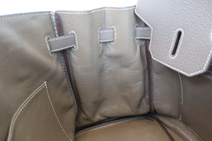 HERMES／エルメス バーキン35 トリヨンクレマンス エトゥープ □M刻印 ハンドバッグ 700060291