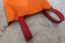 将图片加载到图库查看器，HERMES PICOTIN LOCK TOUCH PM Clemence leather/Swift leather Orange/Rouge Grenet X刻印 Hand bag 600100116
