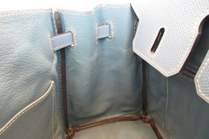 HERMES BIRKIN 25 Epsom leather Blue jean □M刻印 Hand bag 700060229