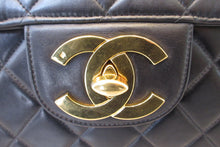Load image into Gallery viewer, CHANEL Medium Matelasse single flap chain shoulder bag Lambskin Black/Gold hadware Shoulder bag 700090125
