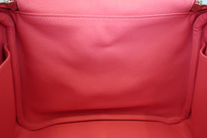 HERMES LINDY 26 Evercolor leather Rose azalee A Engraving Shoulder bag 700070292