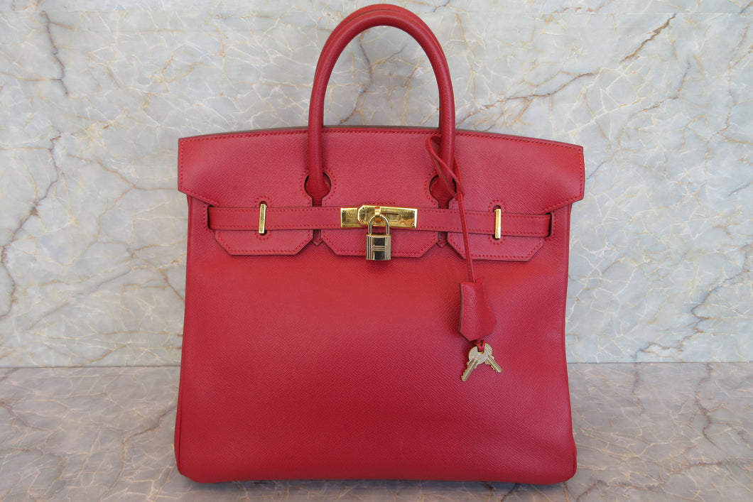 HERMES／エルメス オータクロア32 クシュベル ルージュヴィフ □B刻印 ハンドバッグ 700070103