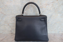 将图片加载到图库查看器，HERMES KELLY 28 Evergrain leather Blue Indigo □I刻印 Shoulder bag 700070290
