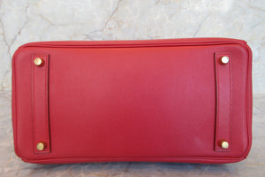 HERMES／エルメス オータクロア32 クシュベル ルージュヴィフ □B刻印 ハンドバッグ 700070103