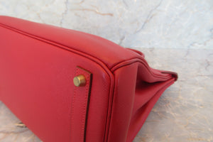 HERMES／エルメス オータクロア32 クシュベル ルージュヴィフ □B刻印 ハンドバッグ 700070103