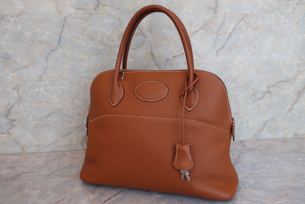 HERMES／BOLIDE 31 Clemence leather Gold □K刻印 Hand bag 600090135