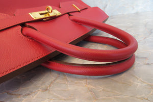 HERMES／エルメス オータクロア32 クシュベル ルージュヴィフ □B刻印 ハンドバッグ 700070103