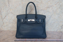 将图片加载到图库查看器，HERMES BIRKIN 30 Swift leather Blue de presse □L刻印 Hand bag 700120225
