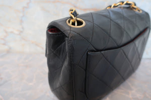 CHANEL Mini Matelasse single flap chain shoulder bag Lambskin Black/Gold hadware Shoulder bag 700100082