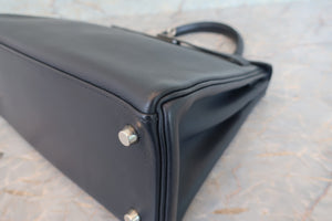 HERMES KELLY 28 Evergrain leather Blue Indigo □I刻印 Shoulder bag 700070290
